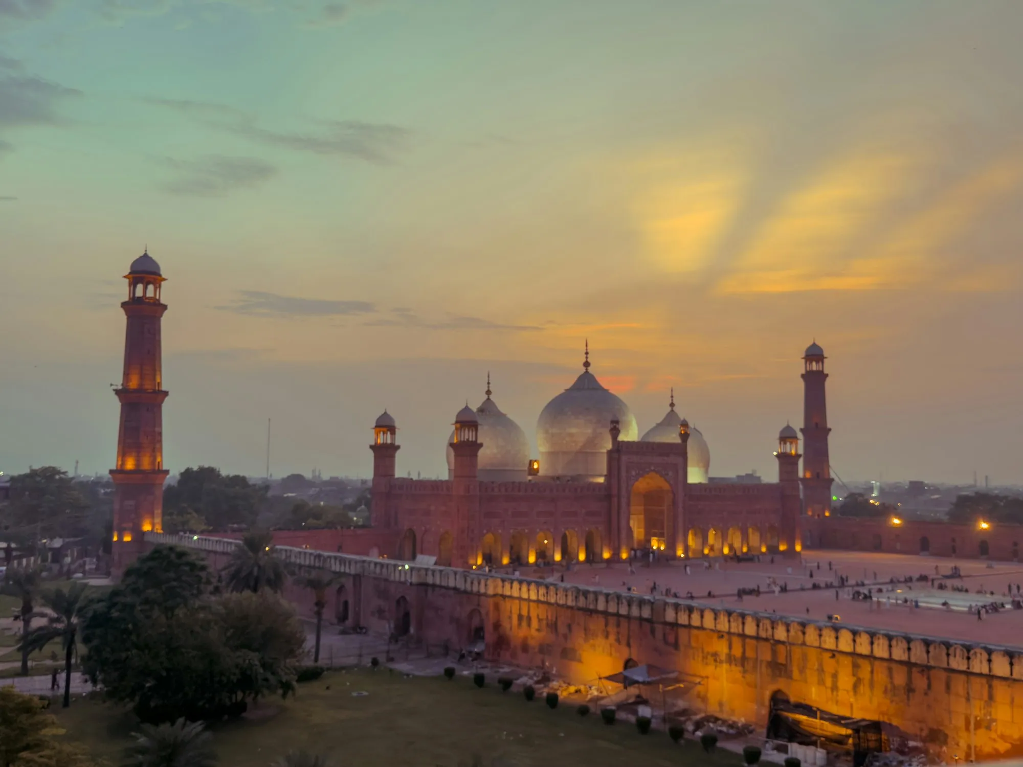 Badshahi Mosque at sunset